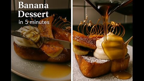 Banana Dessert in 5 minutes🥞🍌