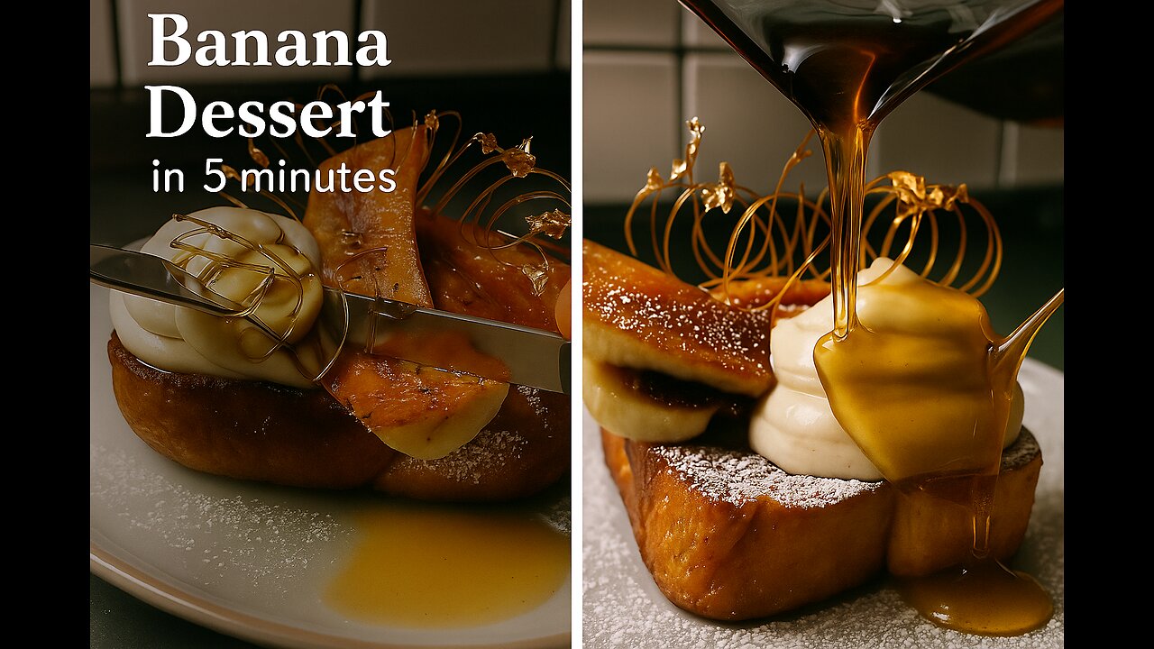 Banana Dessert in 5 minutes🥞🍌