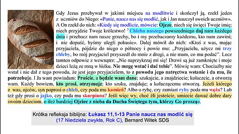 Łukasz 11,1-13 Panie naucz nas modlić się