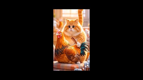 "Unlikely Besties: Cat Cares for Her Rooster Like Family!"