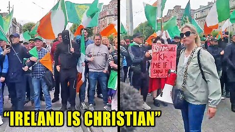 Irish Patriots BLOCK Islamic Parade in Dublin, Chanting: 'This is A Christian Country'