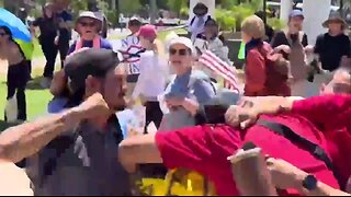 Whoaaa!!! NO KINGS Protestors Attack Man Carrying US Flag in Arizona!