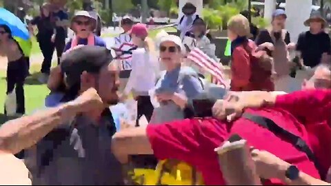 Whoaaa!!! NO KINGS Protestors Attack Man Carrying US Flag in Arizona!