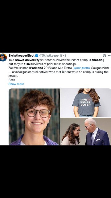 Jewish GUN CONTROL Crisis actors from Brown University shooting that were at 2018 & 2019 School shootings.