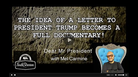 Dear Mr President Documentary with Mel Carmine live 7/5 10 am pacific 1 pm eastern