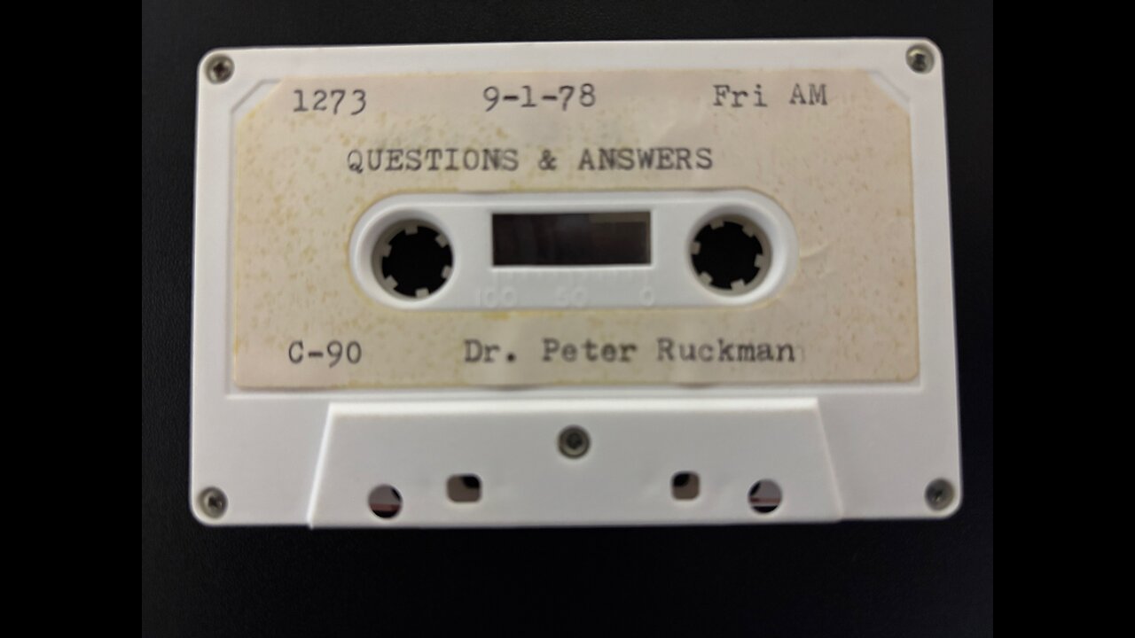 Questions & Answers - Dr. Ruckman - Sept. 1, 1978