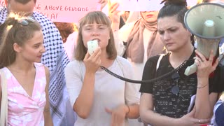 Greta Thunberg joins a pro-Palestinian protest in Albania