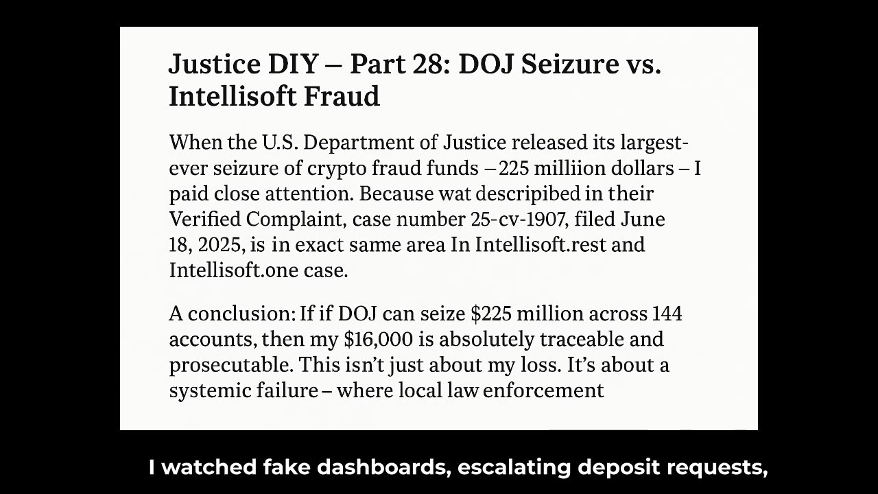 Part 28: DOJ Seizure vs. Intellisoft Fraud