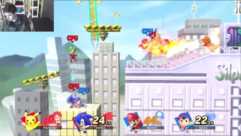 Ness And Mario VS Sonic The Hedgehog And Pikachu The Pokemon In A Super Smash Bros Ultimate Match