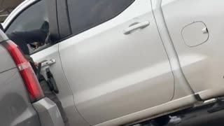 DHS agent breaks the window of a truck when the illegal alien driver refuses to comply