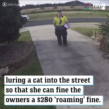 A council worker in Queensland has been caught on luring cat into street to give owners a FINE