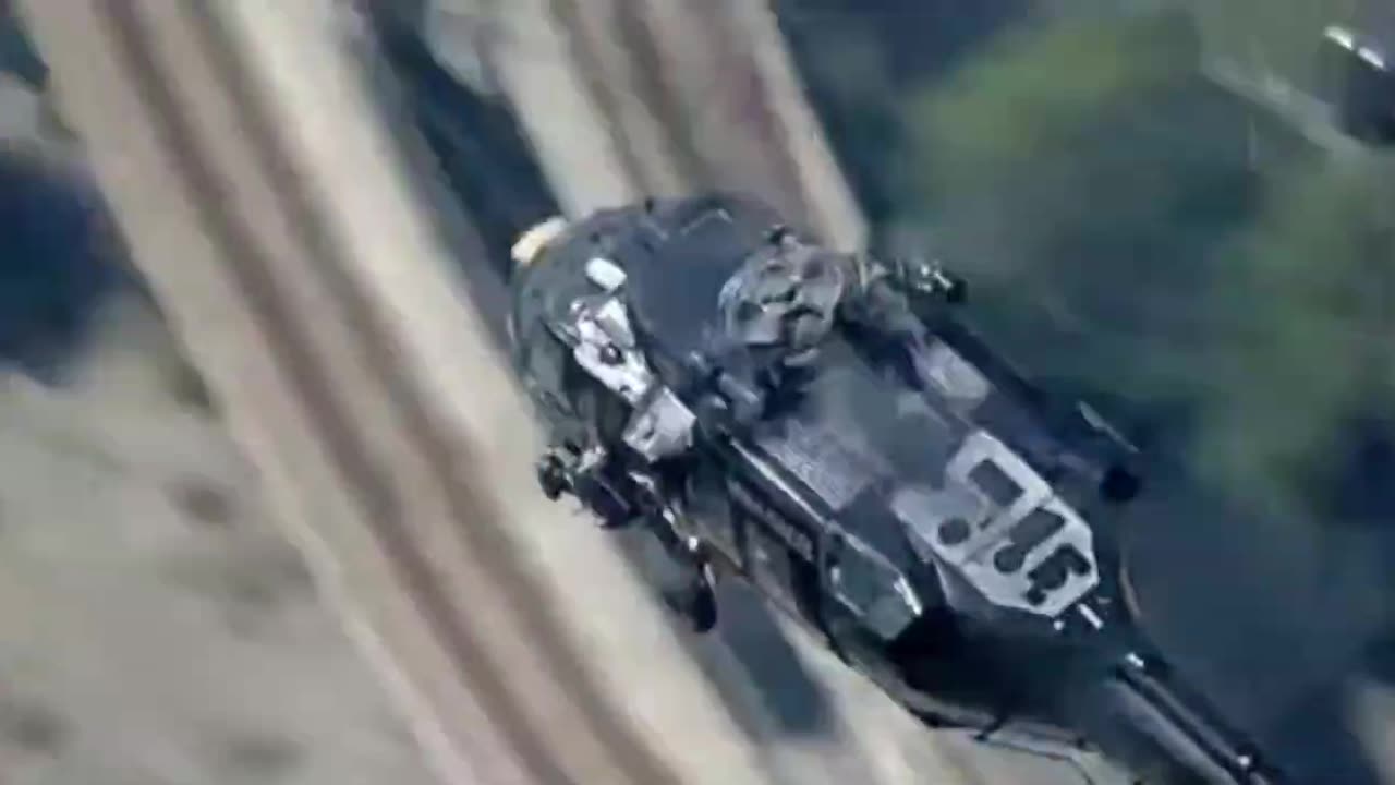 A DHS Black Hawk helicopter was seen flying over the protests in Los Angeles.