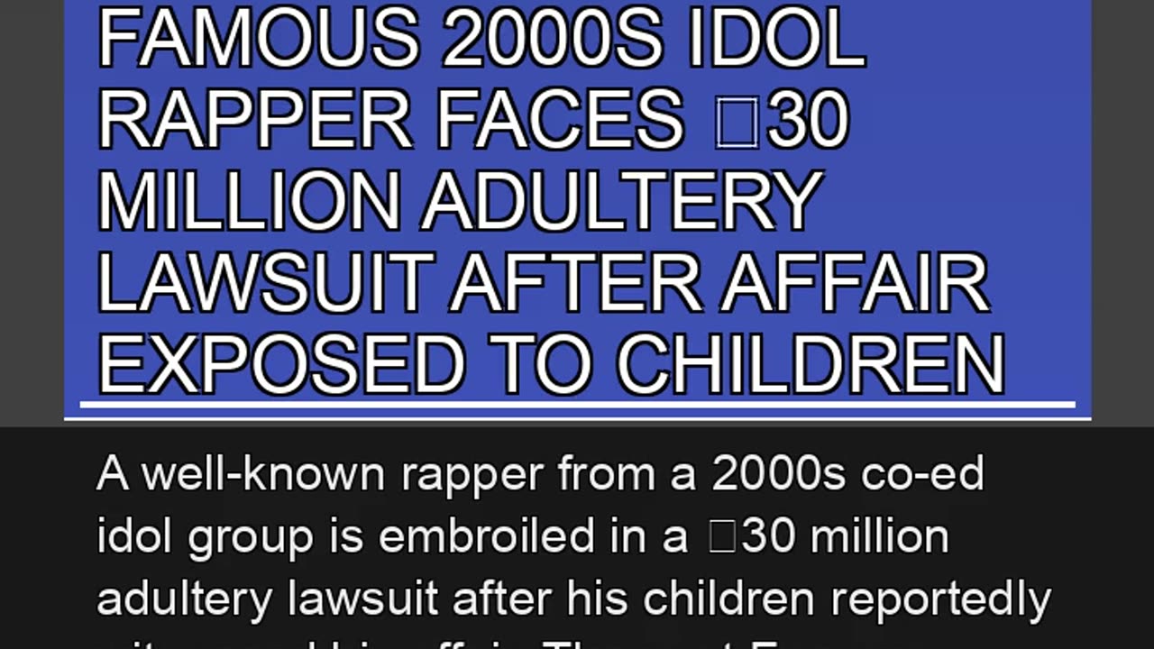 Famous 2000s Idol Rapper Faces Million Adulter