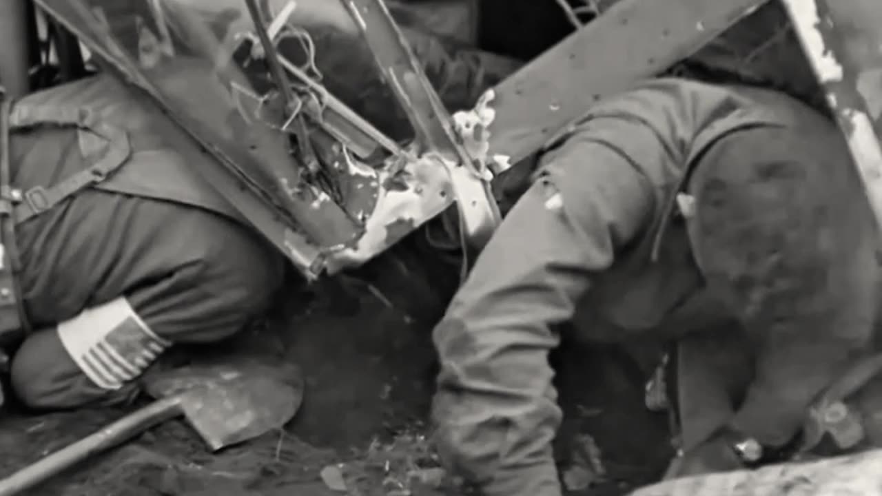 Rescue of survivors from a Waco CG-4A glider wreck during Market Garden on September 17th 1944