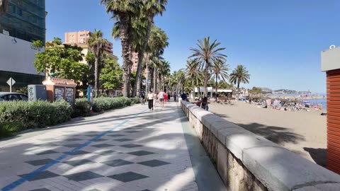 Costa del Sol Spain Malaga Beach Promenade Walk