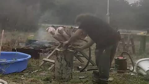 Finishing Yard work and starting A Blacksmith shop