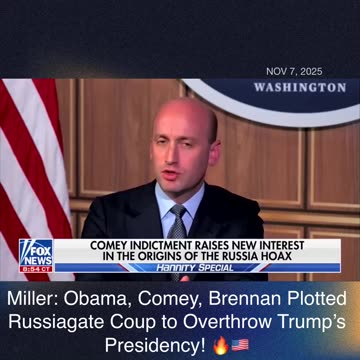STEPHEN MILLER JUST DROPPED THE HAMMER 🔥 “COMEY. CLAPPER. BRENNAN. OBAMA. MONACO.