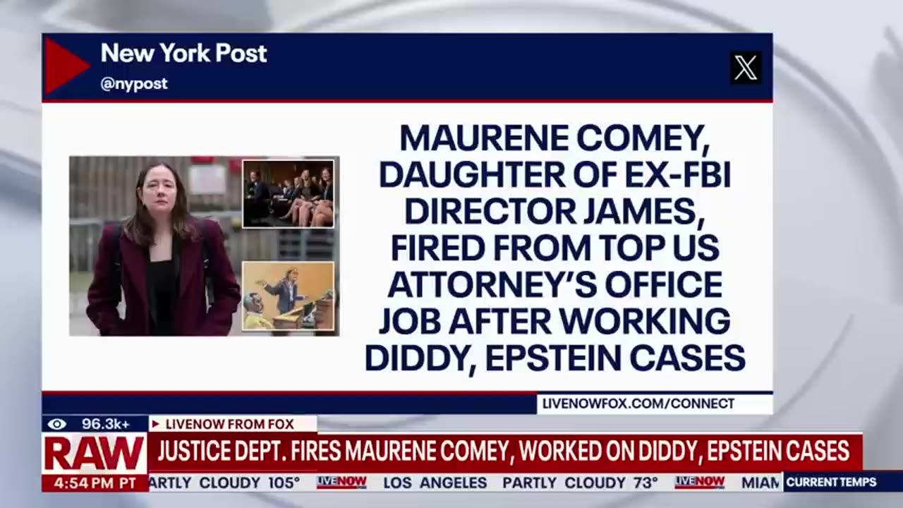 LiveNOW FOX-Maurene Comey fired by Justice Department, worked on Diddy, Epstein cases