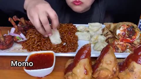 ASMR_SPICY__NOODLES,SAMOSA,CHICKEN_LOLLIPOP,MOMO,EGG_ROLL__FOOD_EATING_