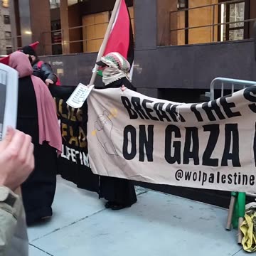 Rally outside the (zionist?) UK Consulate in New York City.