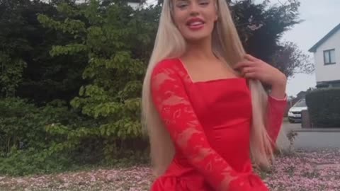Tgirl in red dress