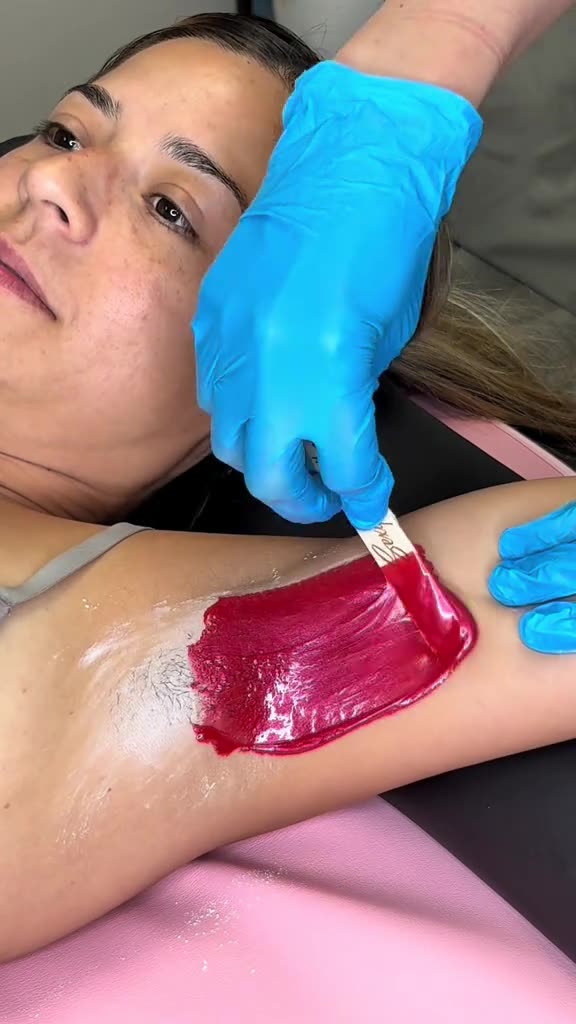 Underarm Waxing in California Using Sexy Smooth Cherry Desire Hard Wax | @kjskin_ Professional Demo