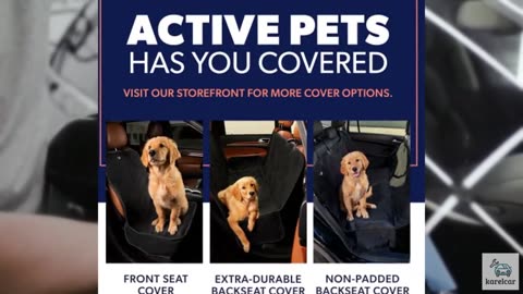 Active Pets Dog Car Seat Cover for Back Seat, Waterproof Vehicle Protector, Dura