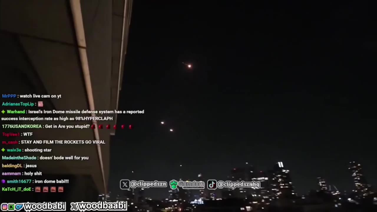 Woodbabi got caught in a missile strike on Israel stay safe out there 06/13/25