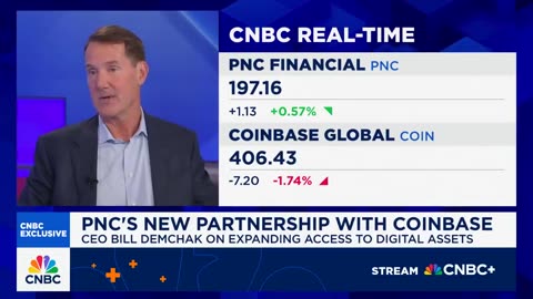 PNC CEO on Coinbase partnership: We'll act as a wallet for any cryptocurrency that