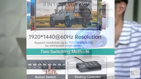 MT-VIKI KVM Switch 8 Port, 8X1 Rackmount KVM Switch VGA, Included 8 2-in-1 KVM C