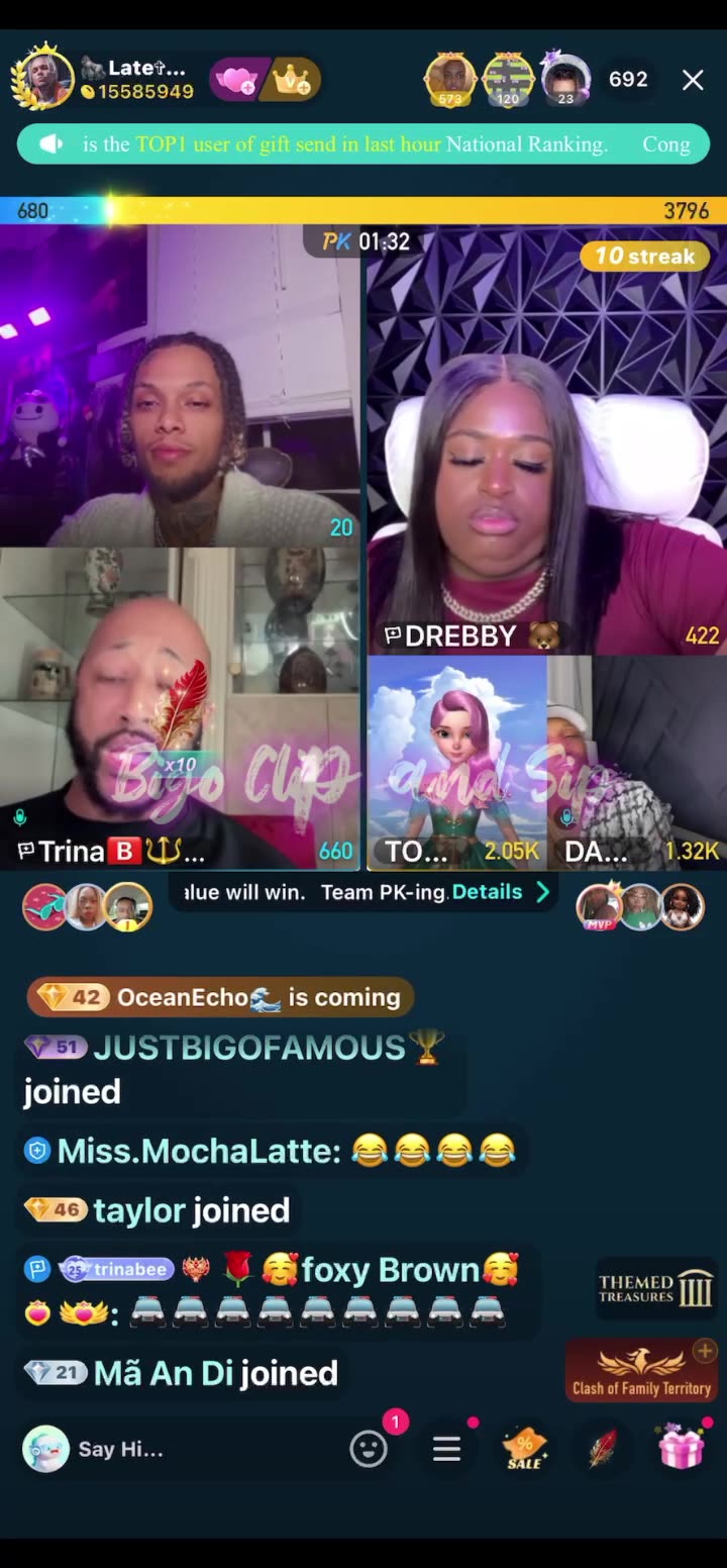 Team PK TomiKay DreBaby Supa LateNight Stone Shaela Gucci TrinaB 8/26/25 #bigoclipandsip