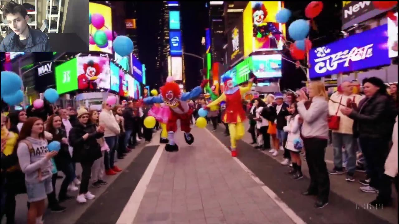 The Clowns In A Parade Around Times Square New York Fake Funny Parody Video