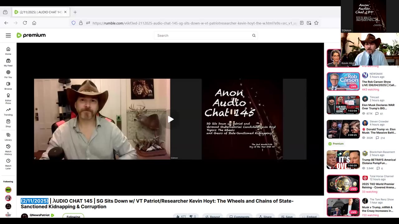 Anon Audio Chat 180 | SG Sits Down Again w/ VT Patriot Kevin Hoyt: Beating The [DEEPS TATE] Hydra In Their Own Backyard - 6/4/2025