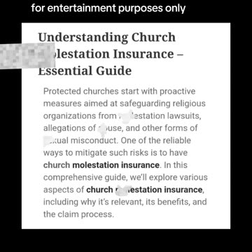 DID YOU KNOW SOME RELIGIOUS PLACES LIKE CHURCHES ARE ABLE TO GET SEXUAL ABUSE INSURANCE😡