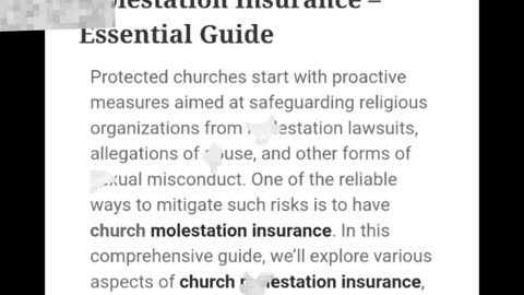 DID YOU KNOW SOME RELIGIOUS PLACES LIKE CHURCHES ARE ABLE TO GET SEXUAL ABUSE INSURANCE😡