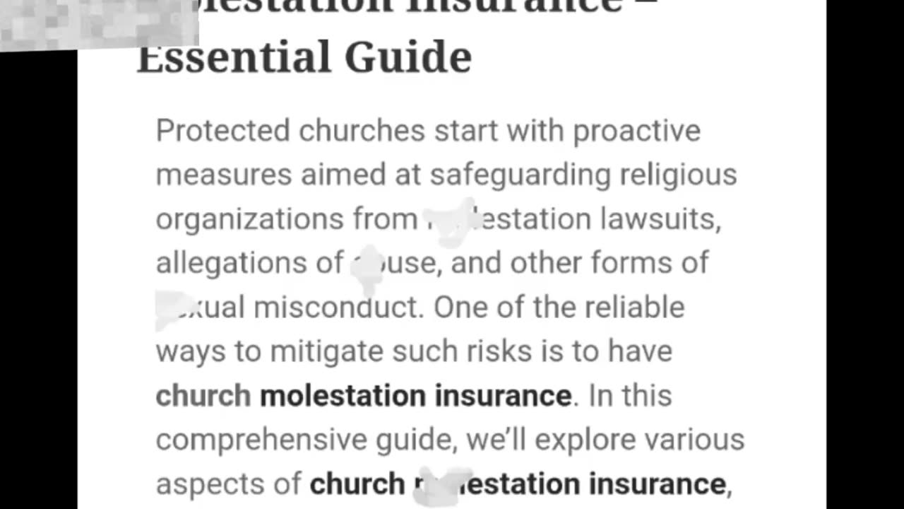 DID YOU KNOW SOME RELIGIOUS PLACES LIKE CHURCHES ARE ABLE TO GET SEXUAL ABUSE INSURANCE😡