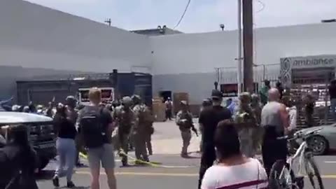 6/6/25 Downtown LA business owner locked ICE agents inside during a search. FBI has now arrived