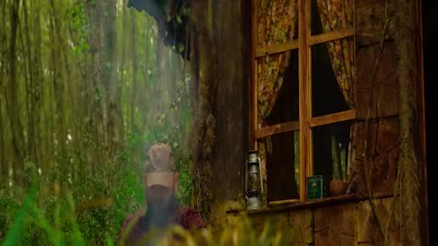 Building a forest fairy tale shelter forest house construction