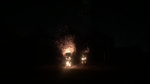 Vortex burn barrels -planer chips