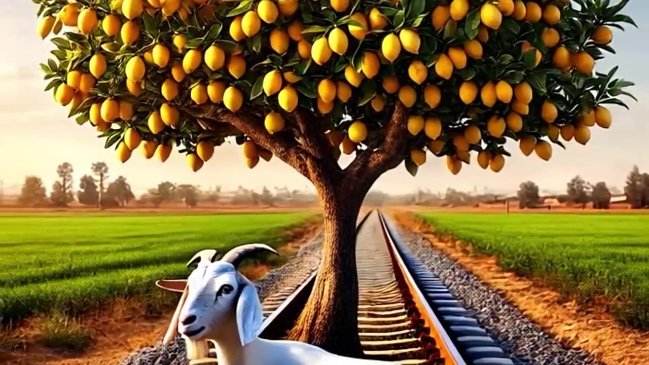 Grandmother and goat planted a lemon tree 😭 #goat #grandmother #ai