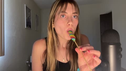 Sucking on sweet lollipop ASMR!! swirly lollipop video🍭