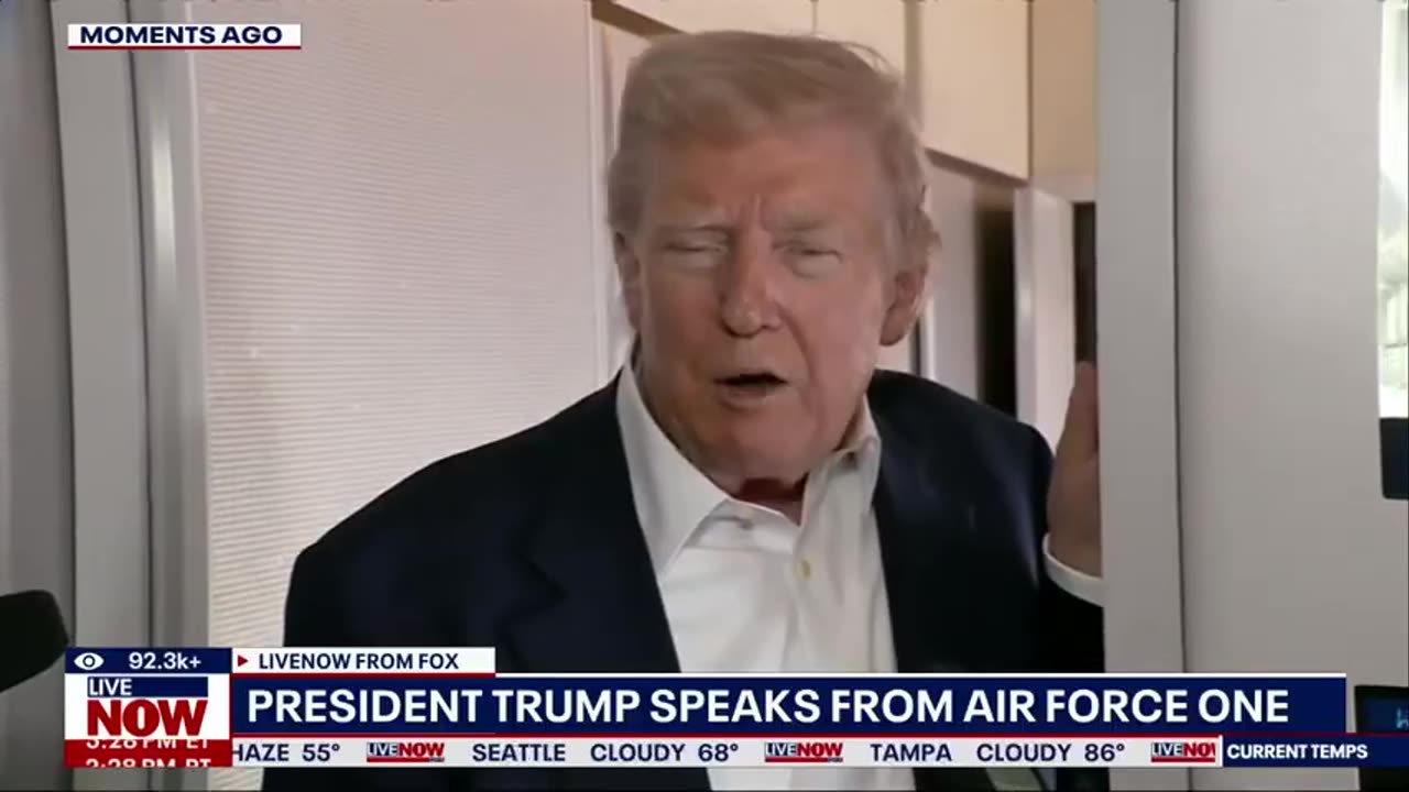 President Trump speaks from Air Force One ahead of Pope Francis' funeral _ LiveNOW from FOX