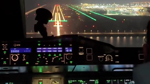 Video from the cockpit of an Airbus A380