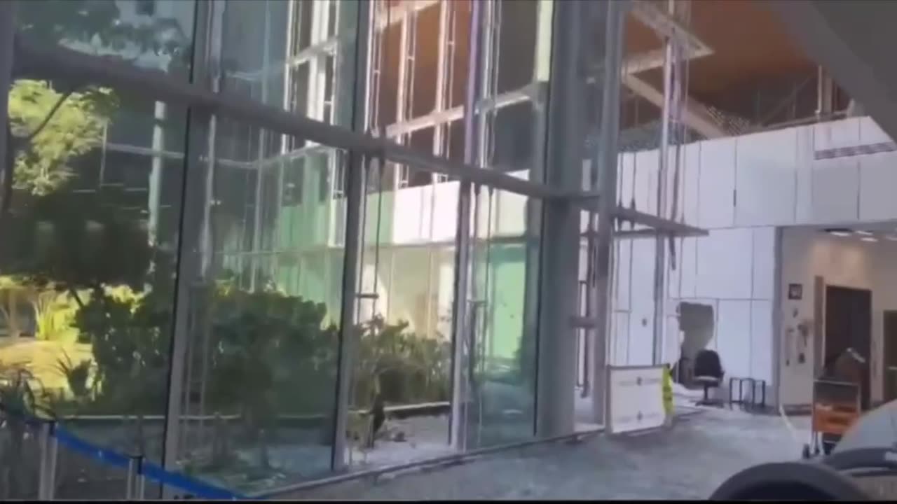 The damage caused to the terminal at Ramon Airport