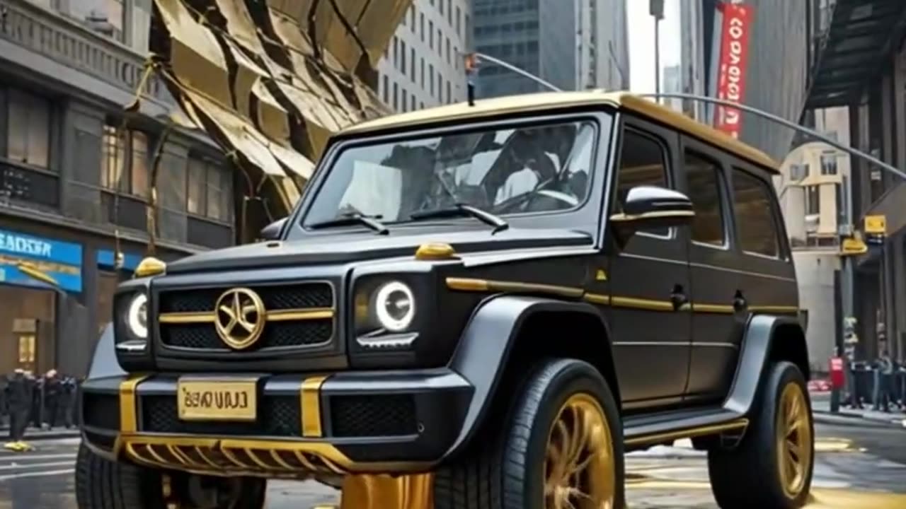 G-Wagon Melts into Liquid Gold on Wall Street – Surreal 8K AI Destruction!