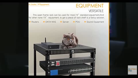 RIVECO 6U Network Rack with Reinforced Top & Bottom Vented Plates- 4 Rolling Whe