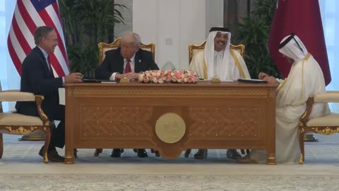 President Trump Participates in a Signing Ceremony and an Exchange of Agreements, May 14, 2025