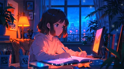 Late Night Chill Lofi Music with Cozy bedroom and study ambience