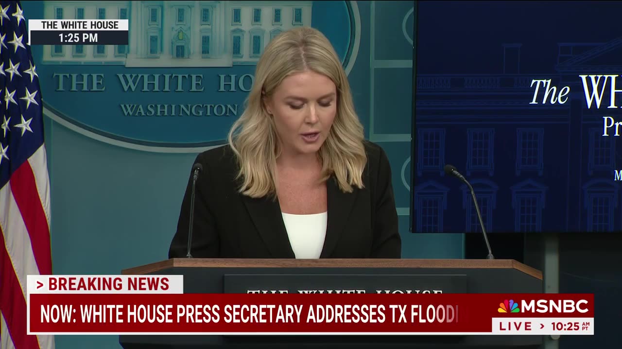 'A depraved lie': Karoline Leavitt lashes out at Dems blaming Trump after flood