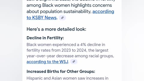 Racist black men declined the black birth rates.